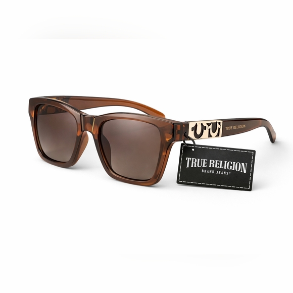 True Religion Accessories - 🆕️True Religion Sunglasses Brown Tortoise Gold Horseshoe Square Frame UV400